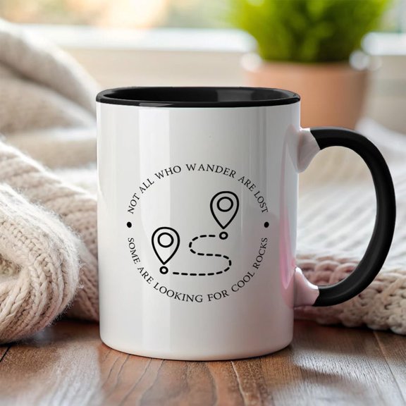 Easily Distracted By R1OC1KS Mug Not All Who Wander Looking for Cool R1OC1KS outdoor adventure gift unique coffee mug geology mug Map Lover