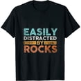 thumbnail image 1 of Easily Distracted By Rocks Geology Womens T-Shirt Black 4X-Large, 1 of 5
