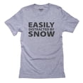 thumbnail image 1 of Easily Distracted By Snow Skiing Snowboarding Men's Grey T-Shirt, 1 of 2