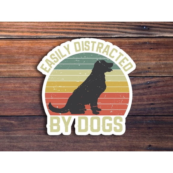 Easily Distracted Dogs Toolbox Sticker