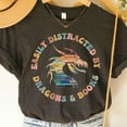 thumbnail image 1 of Easily Distracted By Dragons And Books Shirt, Cute Book Lover Tee, Reading T Shirts For Teachers, Bookish Shirt Unisex S-5XL Hot Trending Shirt, Vintage Birthday Gift, 1 of 2