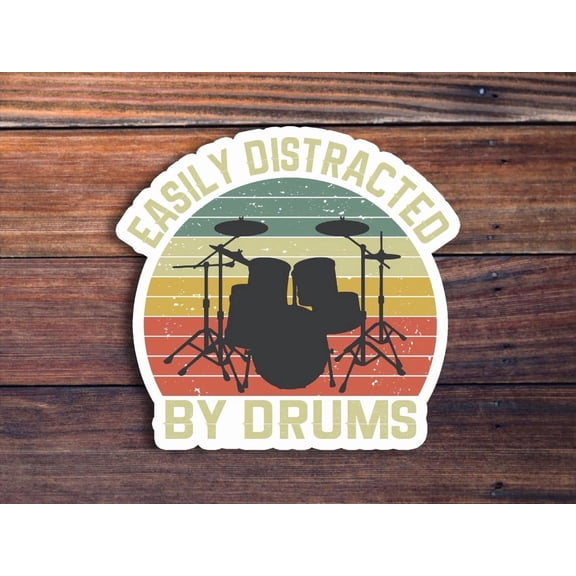Easily Distracted Drums Toolbox Sticker