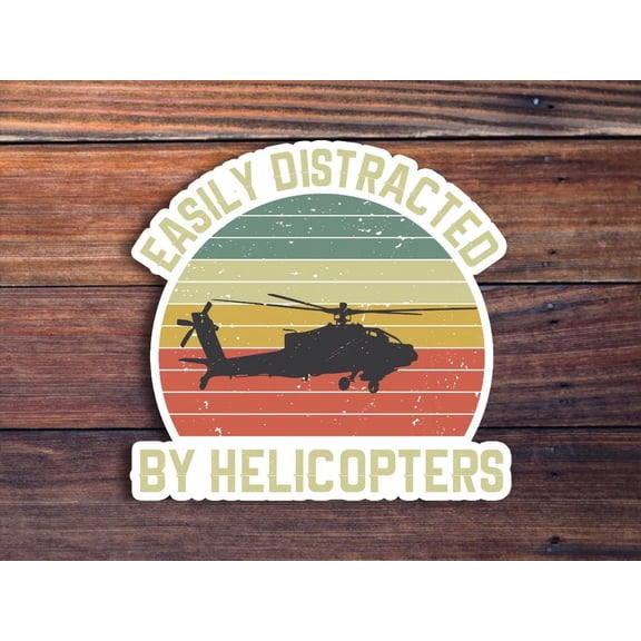 Easily Distracted Helicopter Toolbox Sticker
