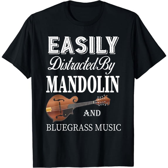 Easily Distracted Mandolin Orange Bluegrass Music Gift T-Shirt