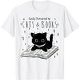 thumbnail image 1 of Easily Distracted by Cats and Books - Funny Cat & Book Lover T-Shirt, 1 of 5