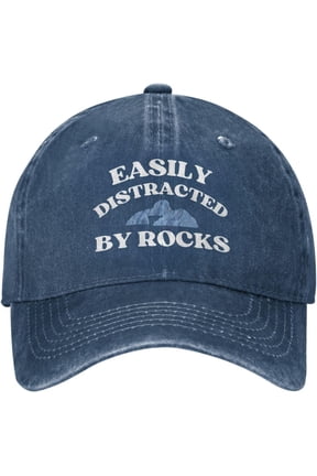 Easily Distracted by Rocks Hat for Men Women Funny Dad Tracker Hat Baseball Cap