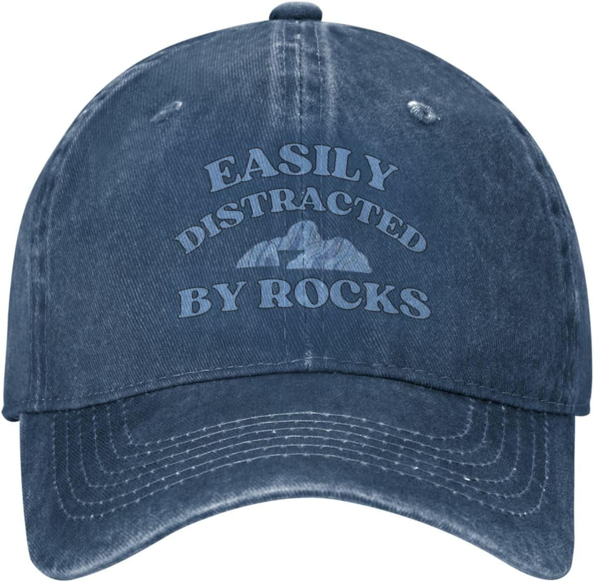 Easily Distracted by Rocks Hat for Men Women Funny Dad Tracker Hat ...