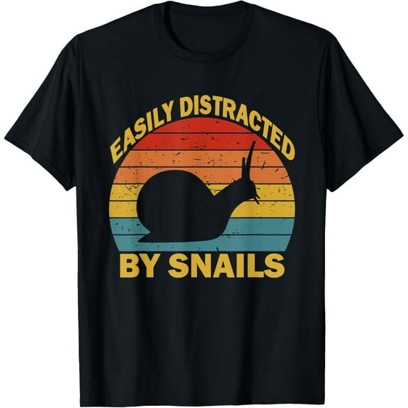 Easily Distracted by Snails Funny Vintage Snail Lover T-Shirt