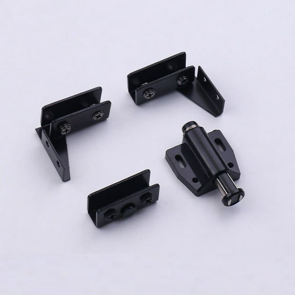 Easily Installable Stainless Steel Hinges with Secure Magnet Functionality Single Black