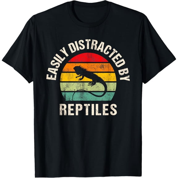 Easily distracted by Reptiles Funny Reptile Lovers Women Men T-Shirt