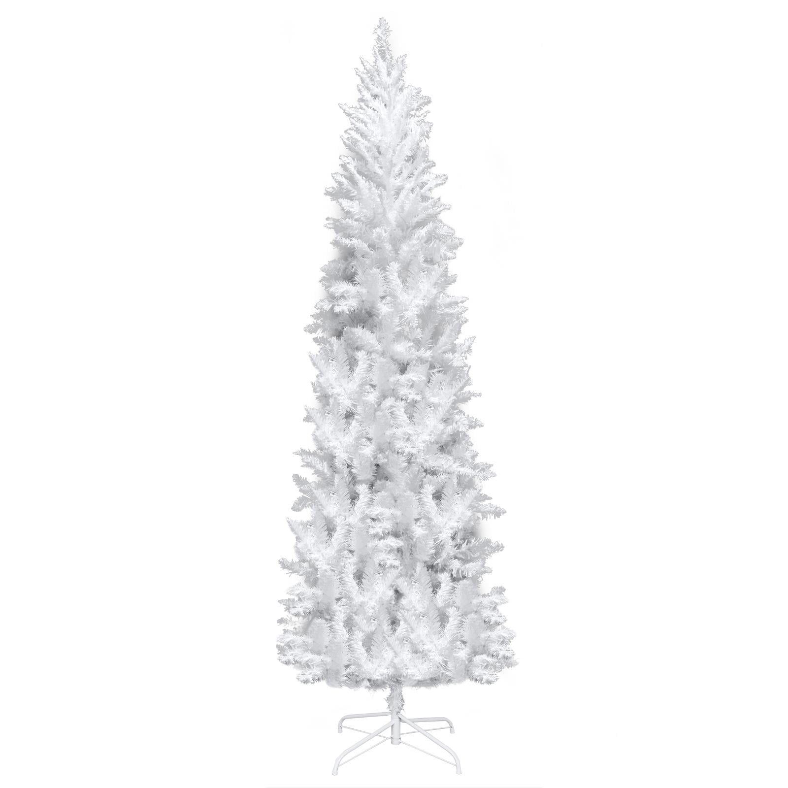 EasingRoom 7.5 FT White Artificial Christmas Tree Slim Skinny Tree with