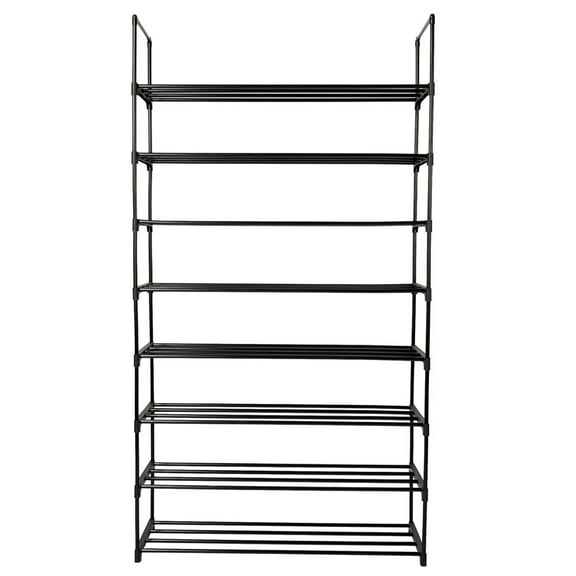 EasingRoom 8 Tier Shoe Tower Rack Organizer Space Saving Closet Storage Organizer Black