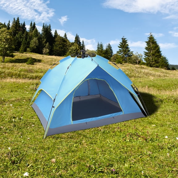 EasingRoom 80" Waterproof Automatic Camping Tent Double-Deck Blue