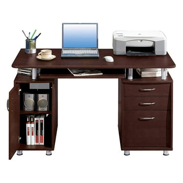 EasingRoom Computer Desk Laptop Table with Drawer Work Table for Office, Home, Brown