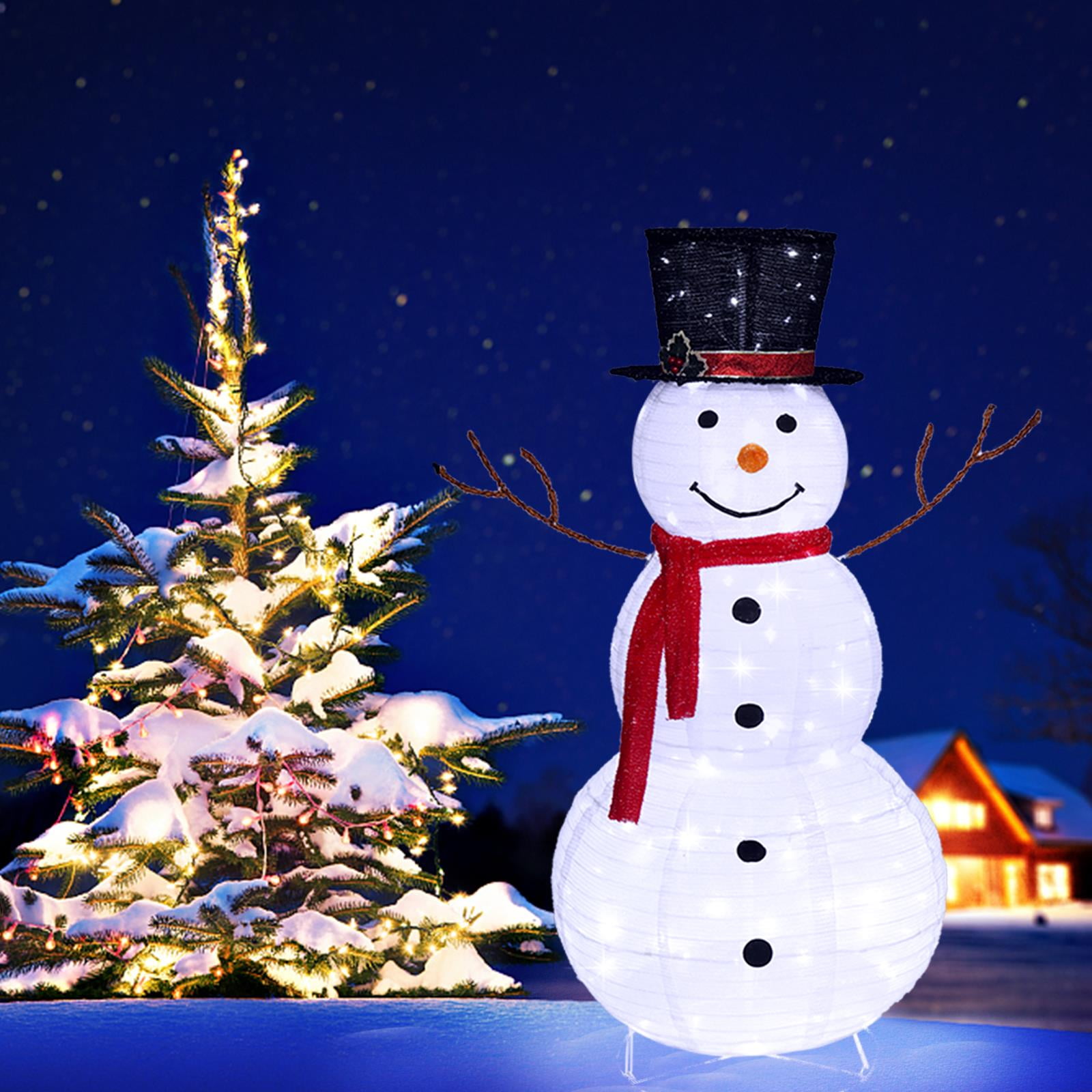 GOOSH 5 FT Christmas Snowman Inflatable Decoration Blow Up Snowman Outdoor  Christmas Yard Decoration with Branch Hand Blow Up Holiday Indoor Outdoor