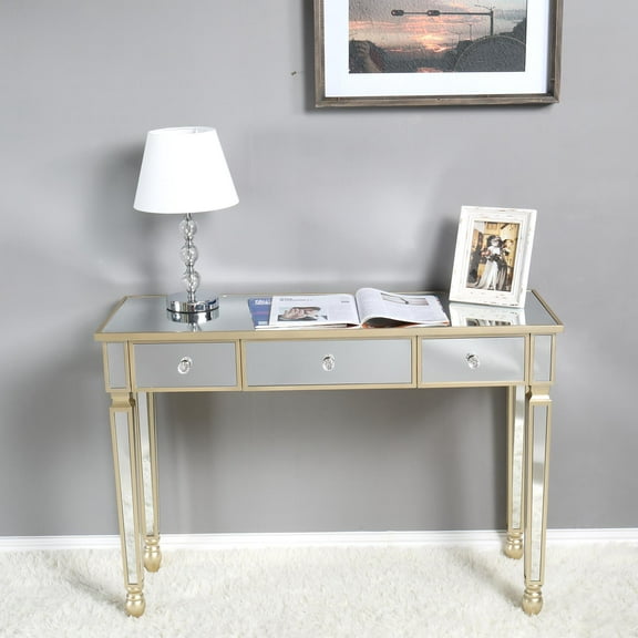 EasingRoom Mirrored Console Table Sofa Makeup Table for Bedroom