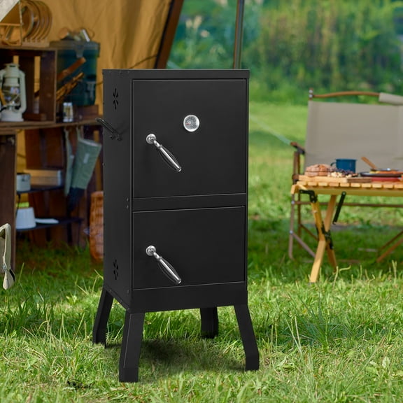 EasingRoom Outdoor BBQ Charcoal Grill 40'' Barrel Vertical Grill Smoker