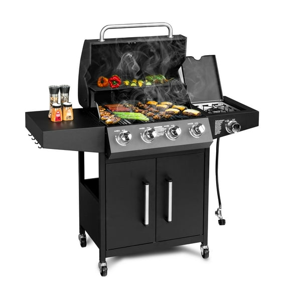 EasingRoom Propane Gas BBQ Grill for Outdoor Party, Camping, Black