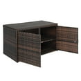 thumbnail image 1 of EasingRoom Wicker Storage Box, 114 Gal Garden Deck Bin with Steel Frame, Rattan Pool Storage Box with Lid, 1 of 10