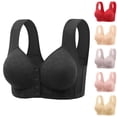 thumbnail image 1 of EaskTriop Front Closure Bras for Older Women No Underwire Comfortable Full Support Seniors Wireless Lace Bra Plus Size Soft, 1 of 6