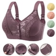 thumbnail image 1 of EaskTriop Front Closure Bras for Older Women No Underwire Wireless Supportive Full Coverage Comfortable Lace Senior Bralettes, 1 of 6