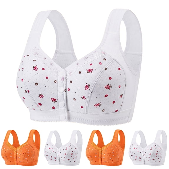 EaskTriop Front Closure Bras for Older Women Wireless Full Coverage Comfort Supportive Daily Bra for Seniors Breathable Bralette