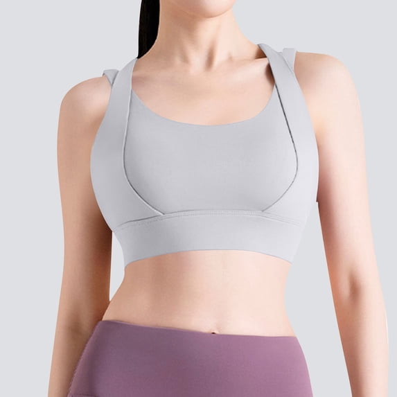 EaskTriop High Support Sports Bras for Women, High Impact Running Bra Wireless Padded Molded Cup Workout Bra for Gym Fitness Racerback