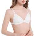thumbnail image 1 of EaskTriop Lace Triangle Bralette for Women - Wireless V Neck Unlined Bra with Thin Straps, Soft Comfy Everyday Support Bralettes, 1 of 6