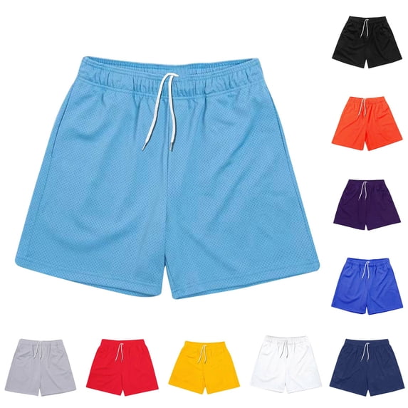 EaskTriop Men's Athletic Shorts Mesh Basketball Shorts Quick Dry Lightweight Performance Workout Gym Training Shorts with Drawstring