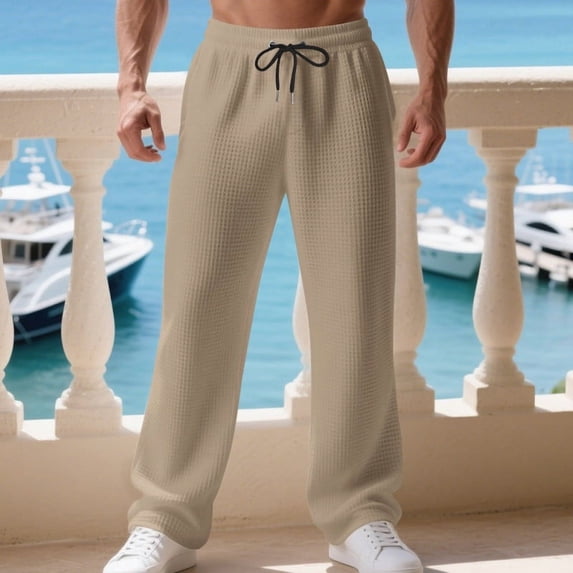 EaskTriop Men's Athletic Sweatpants Quick Dry Open Bottom Joggers Moisture Wicking Lightweight Textured Workout Pants with Pockets S-3XL