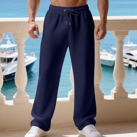 EaskTriop Men's Athletic Sweatpants Quick Dry Open Bottom Joggers Moisture Wicking Lightweight Textured Workout Pants with Pockets S-3XL