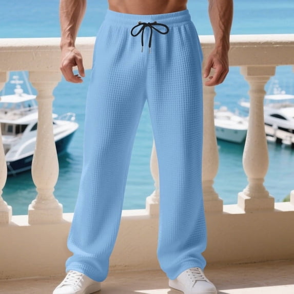 EaskTriop Men's Athletic Sweatpants Quick Dry Open Bottom Joggers Moisture Wicking Lightweight Textured Workout Pants with Pockets S-3XL