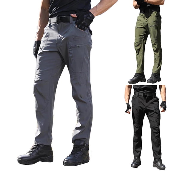 EaskTriop Men's Cargo Pants Stretch Work Pants Lightweight Synthetic Utility Trousers Water Resistant Multi Pockets for Outdoor Hiking