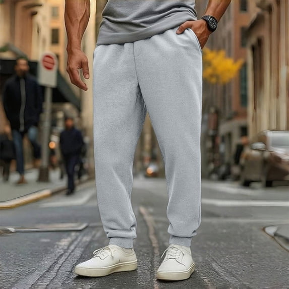 EaskTriop Men's Casual Joggers Sweatpants with Pockets, Elastic Waist Relaxed Fit Lounge Pants, Breathable Soft Performance Active Daily Wear