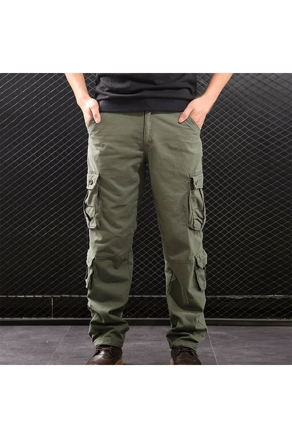 Men's Outdoor Hiking Cargo Pants Lightweight Synthetic Utility Trousers with Pockets, Relaxed Fit Casual Performance Slacks