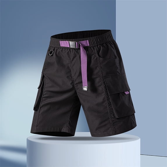 EaskTriop Men's Outdoor Hiking Shorts Quick Dry Stretch Cargo Shorts with Elastic Waist Belt Relaxed Fit Summer Travel Fishing Shorts