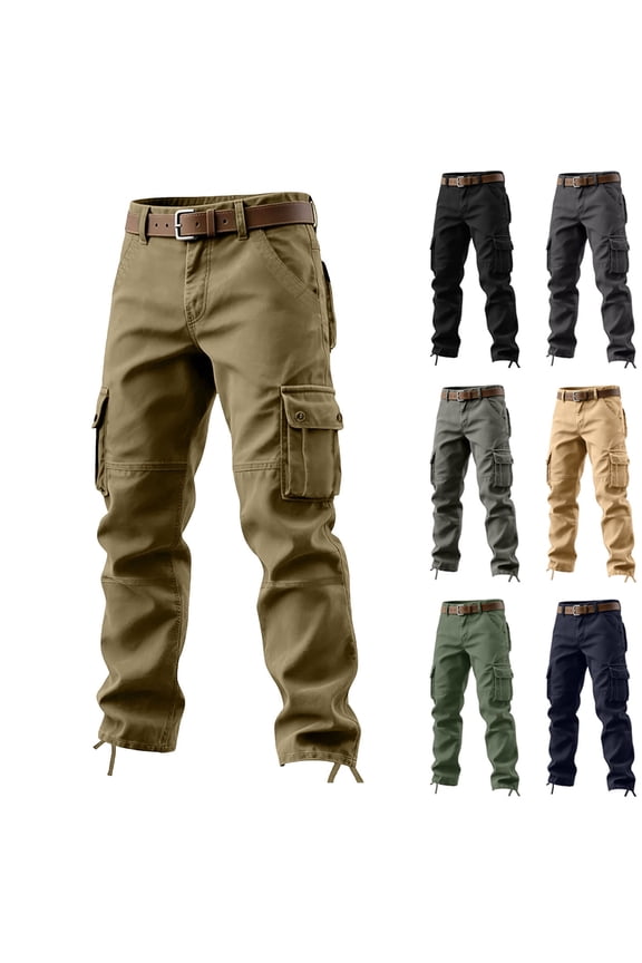 Men's Relaxed Fit Cargo Joggers Quick Dry Lightweight Utility Hiking Pants with Multi Pockets Synthetic Outdoor Work Trousers
