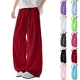 thumbnail image 1 of EaskTriop Men's Relaxed Fit Wide Leg Trousers Synthetic Lightweight Breathable Casual Lounge Joggers Sweatpants with Elastic Waistband, 1 of 5