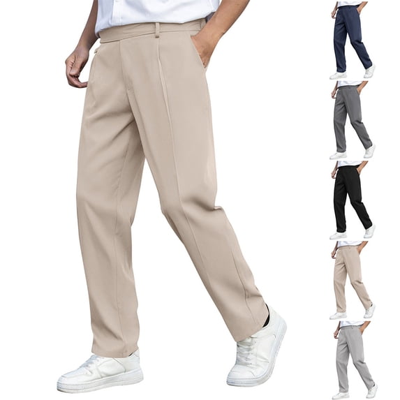 EaskTriop Men's Slim Fit Chino Pants, Lightweight Stretch Tapered Trousers for Travel & Golf, Wrinkle-Free Flat Front Casual Slacks