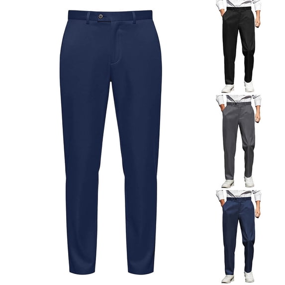 EaskTriop Men's Stretch Golf Pants Lightweight Slim Fit Flat Front Chino Trousers Performance Casual Dress Pants for Daily Travel