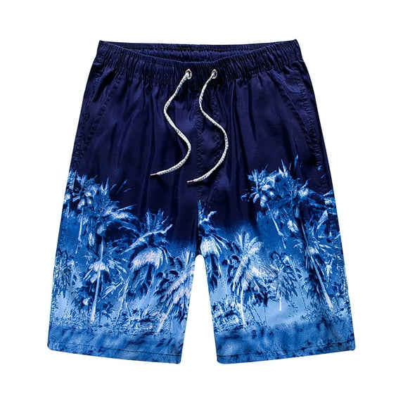 EaskTriop Men's Swim Trunks Quick Dry Bathing Suit with Mesh Lining Tropical Palm Tree Board Shorts Hawaiian Beach Swimwear with Pockets