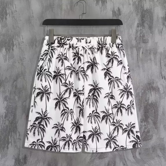 EaskTriop Men's Swim Trunks Quick Dry Board Shorts Hawaiian Palm Tree Bathing Suit Beach Shorts with Pockets Summer Vacation Swimwear