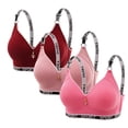 thumbnail image 1 of EaskTriop Sports Bras for Women High Impact Wireless Padded Workout Bra Ribbed V Neck Seamless Running Yoga Gym Crop Top 3 Pack, 1 of 5