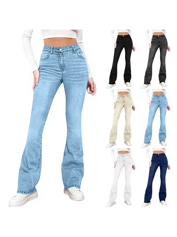 Women's Bootcut Flare Pants High Waisted Stretchy Trousers Dressy Slim Slacks for Business Casual Office Work Daily Streetwear