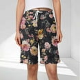 thumbnail image 1 of EaskTriop Women's Casual Shorts with Pockets Elastic High Waisted Wide Leg Floral Bermuda Shorts Comfy Summer Vacation Clothes Lounge Fashion, 1 of 6