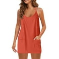 thumbnail image 1 of EaskTriop Women's Sleeveless Sun Dress Summer Casual Spaghetti Strap Mini Dress with Pockets Quick Dry Lightweight Breathable Beach Outfits, 1 of 6