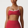 thumbnail image 1 of EaskTriop Women's Spaghetti Strap Sports Bra Padded Crop Tank Top Color-Block Wireless Yoga Workout Gym Fitness Activewear Bralette, 1 of 6
