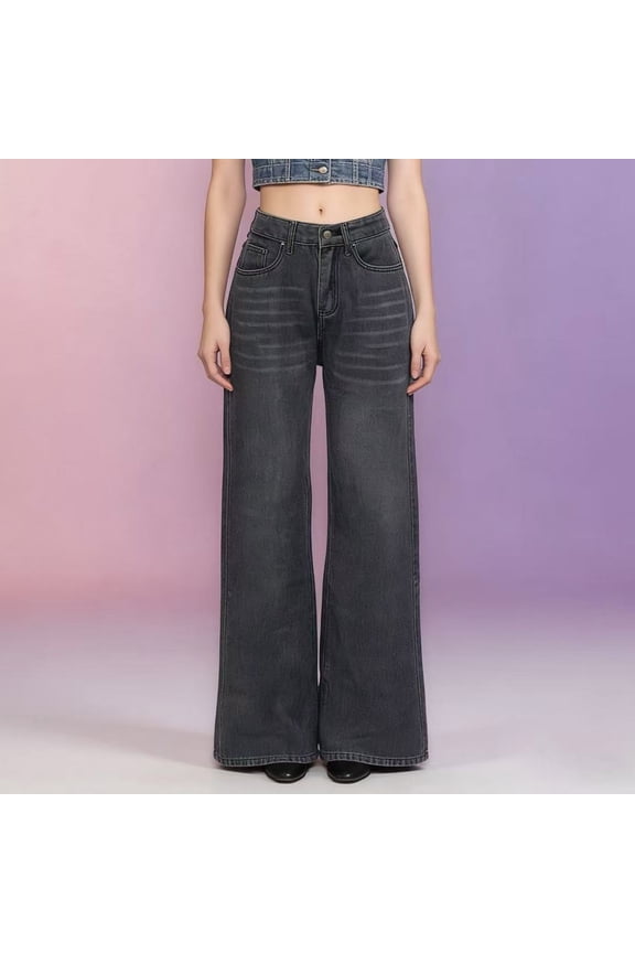 Womens Baggy Wide Leg Pants High Waisted Stretchy Palazzo Trousers with Pockets Casual Loose Fit Flowy Lounge Streetwear Pants