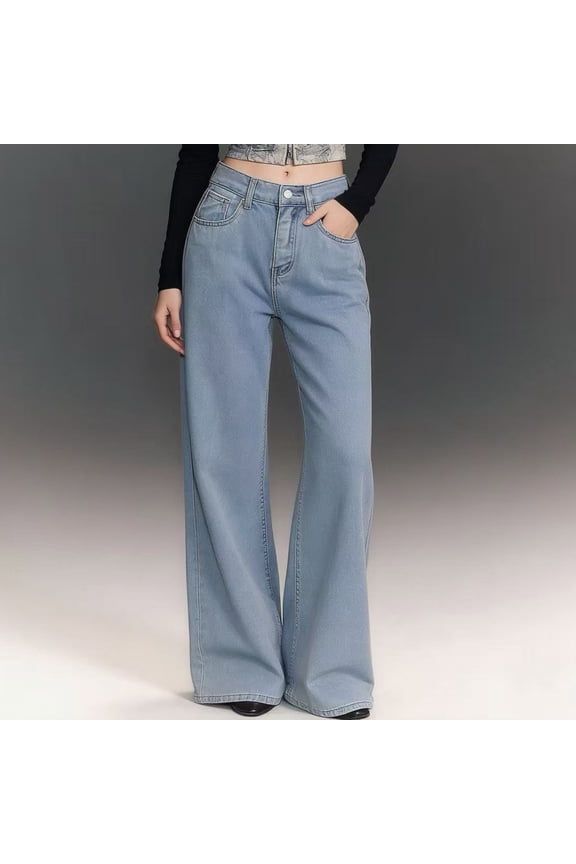 Womens Baggy Wide Leg Pants High Waisted Stretchy Palazzo Trousers with Pockets Casual Loose Fit Flowy Lounge Streetwear Pants