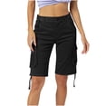 thumbnail image 1 of EaskTriop Womens Bermuda Cargo Shorts Mid Rise Casual Summer Apparel Quick Dry Travel Shorts with Pockets Lightweight Relaxed Fit Beach Shorts, 1 of 6
